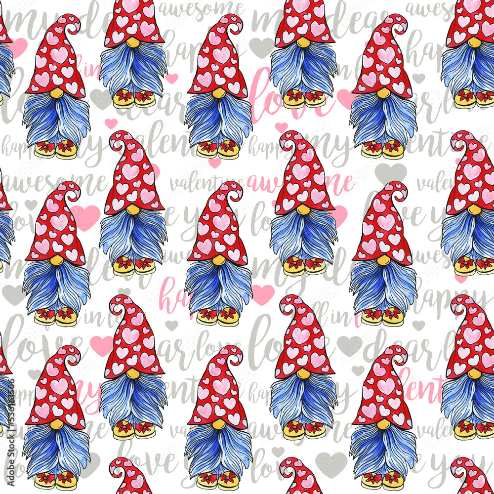 Cute Gnomes Seamless Pattern Cute Gnomes Seamless Pattern