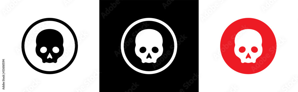 Skull icon. poison and danger symbol signs, vector illustration Skull icon. poison and danger symbol signs, vector illustration