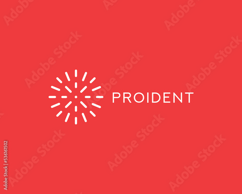 Abstract explosion logo. Monochrome firework logotype. Abstract sun with rays icon. Vector illustration.