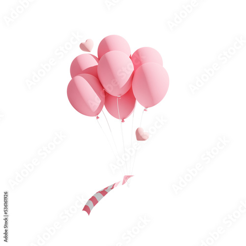 pink balloon. isolated on a transparent background (PNG). 