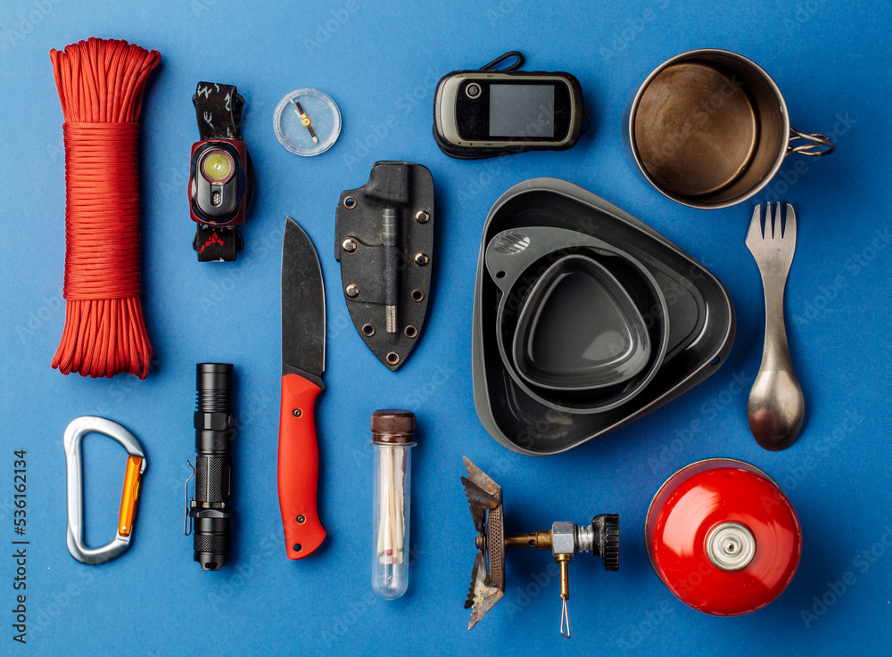 Top view of survival kit is useful to have in the event of an emergency . Top view of survival kit is useful to have in the event of an emergency .