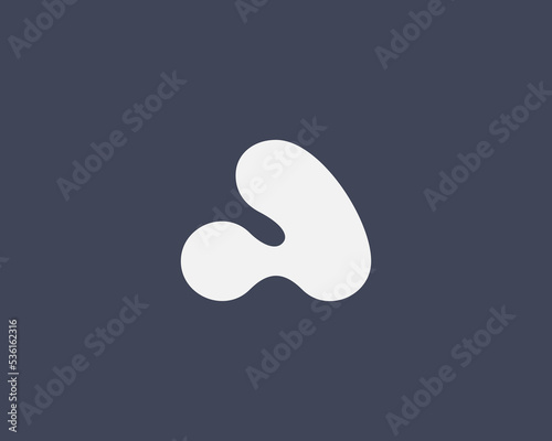 Abstract letter A from connected dots modern logo. Creative atom, science icon. Flowing molecules logotype. Vector illustration.