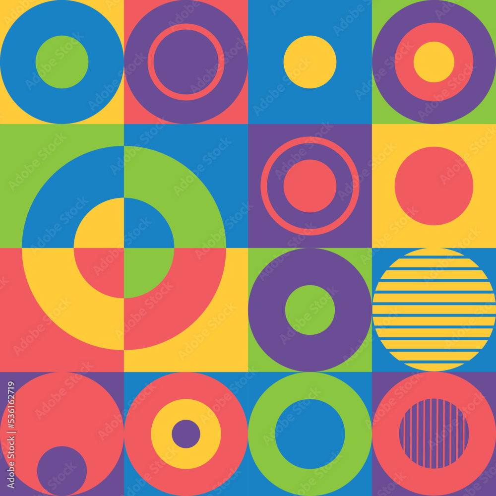 Obraz premium Trendy Colorful Circle geometric pattern design