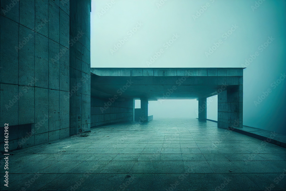 moody concrete architecture interior, dark foggy interior, utopian futuristic building, 3d render, 3d illustration moody concrete architecture interior, dark foggy interior, utopian futuristic building, 3d render, 3d illustration