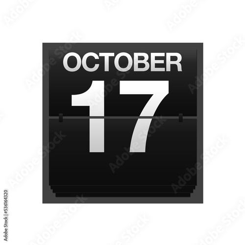 Counter calendar October 17. photo