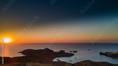 Wonderful sunrise in Greece  Rhodes