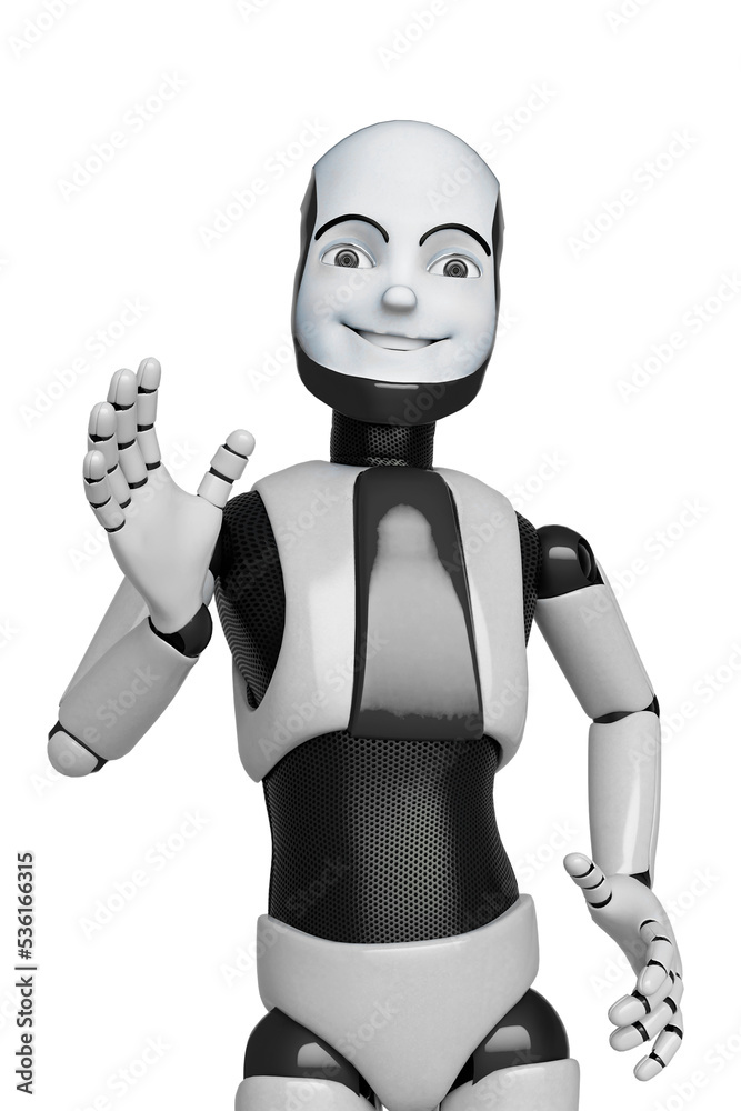 robot boy cartoon smiling