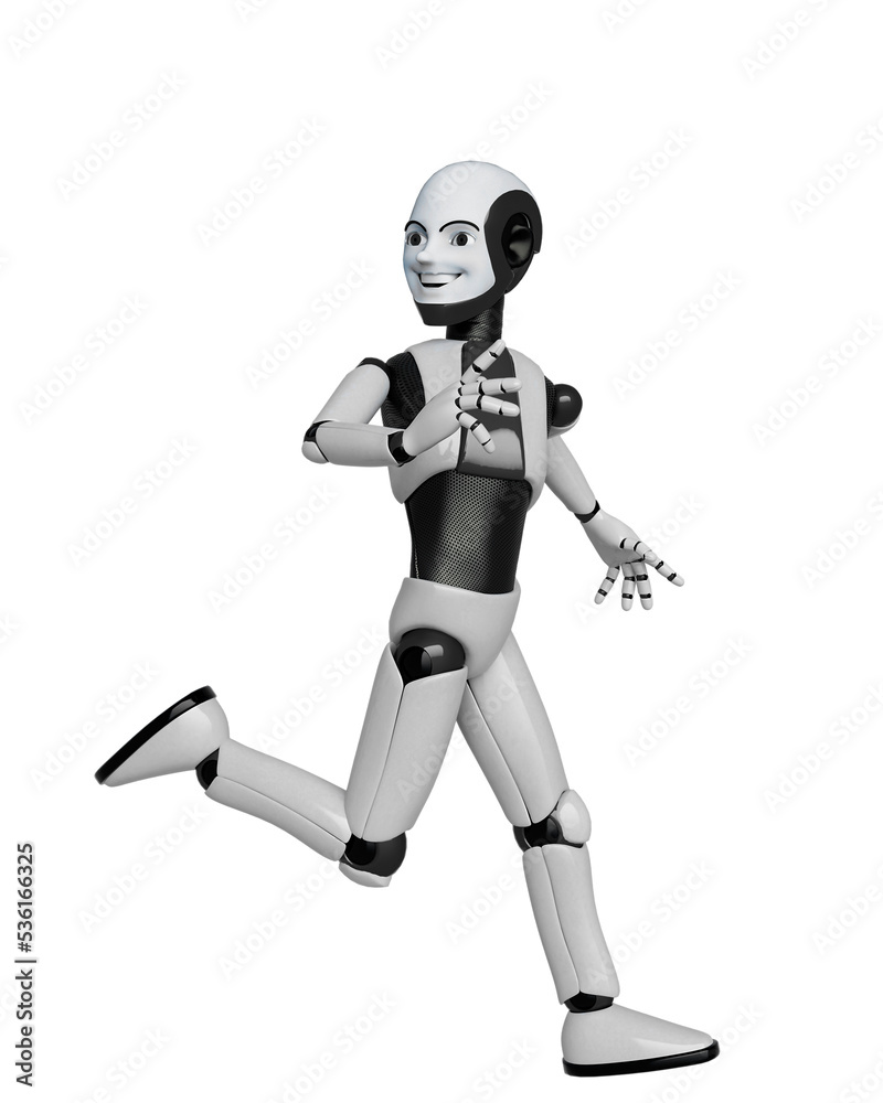 robot boy cartoon walking and looking back robot boy cartoon walking and looking back