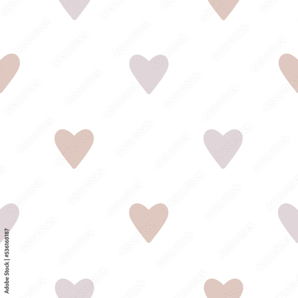 Pink hearts. Cute seamless pattern. 