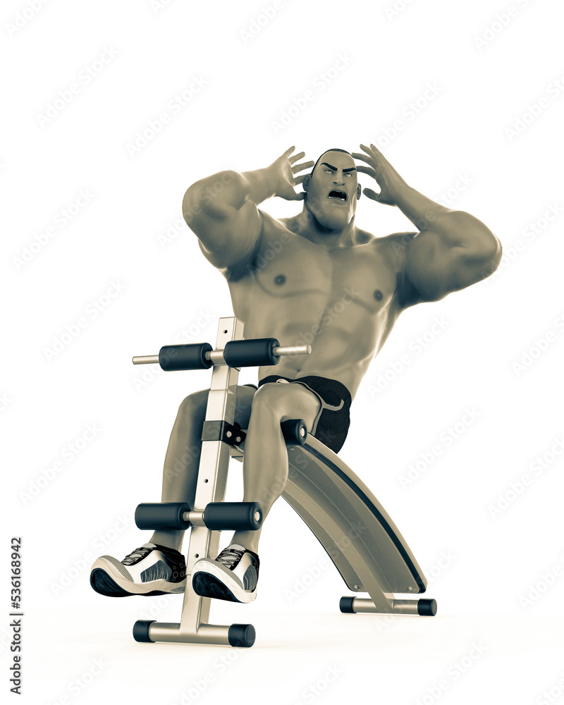 muscle man cartoon in an white background muscle man cartoon in an white background