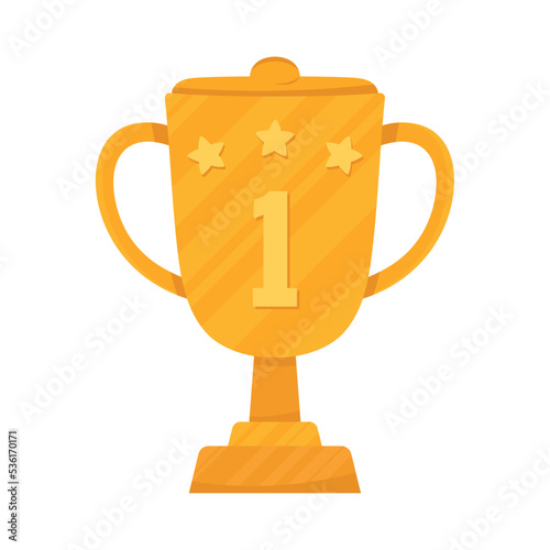 trophy cup and stars