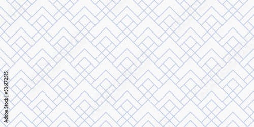 Vector geometric lines pattern. Abstract seamless texture with linear square grid, diamond shapes, rhombuses. Subtle modern blue and white line background. Minimal design for decor, wallpapers, print