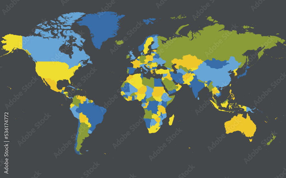 High detailed political map of World