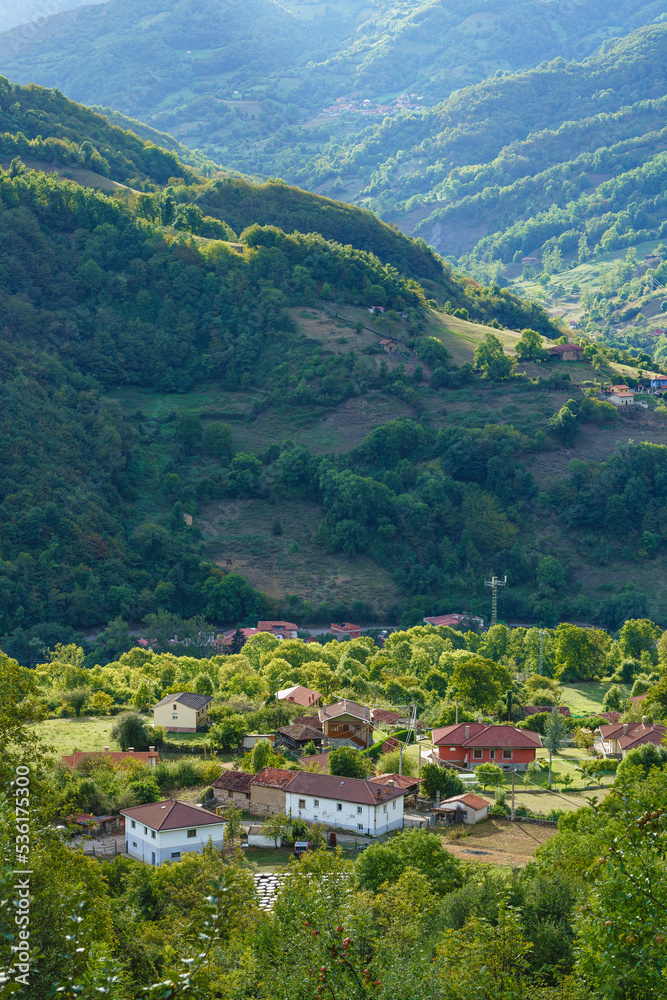 View of the town of Monteciellu in the council of Teberga, Teverga, in Asturias.