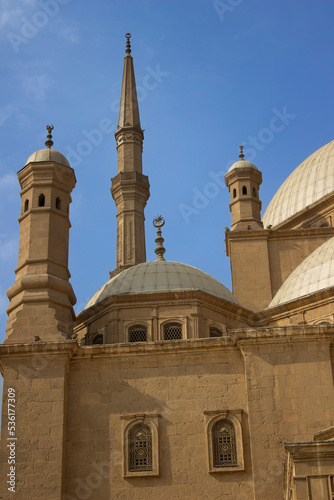 Minaret of the mosque of Muhammad Ali in Cairo, Egypt