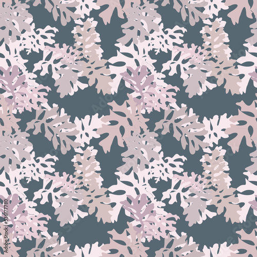 Abstract seamless pattern with leaves. Trendy hand drawn textures.