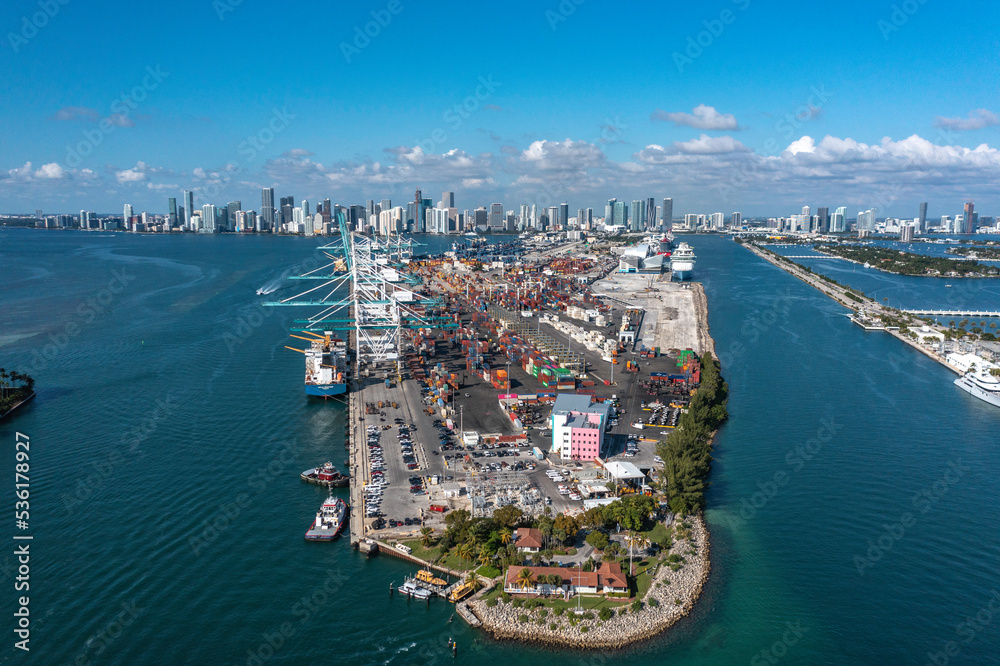 Aerial of Port of Miami