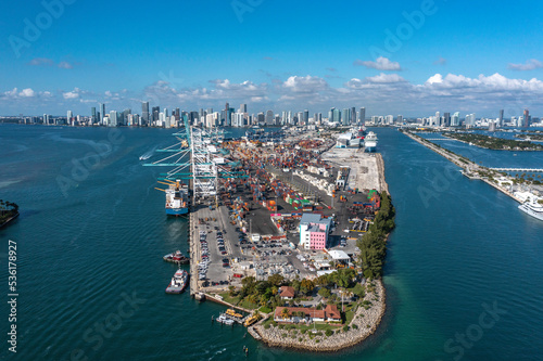 Aerial of Port of Miami © Alex