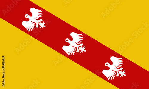 Vector flag Lorraine province, France region. Lorraine  symbol illustration isolated. French territory. Flag of Lorraine.
