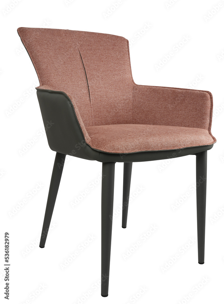 Modern Leather and fabric chair isolated on white background
