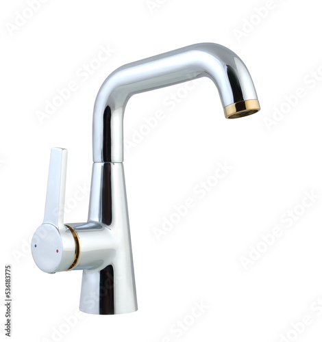 chrome and gold,bathroom,Kitchen Mixer metal faucet isolated white background 