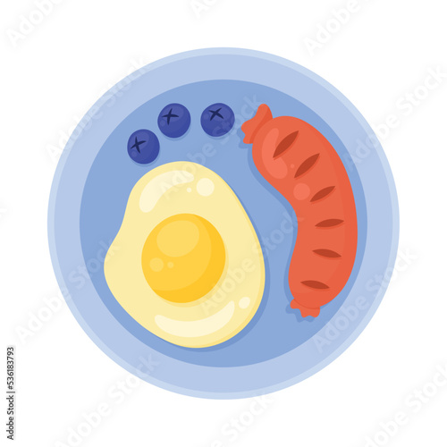 egg fried and sausage