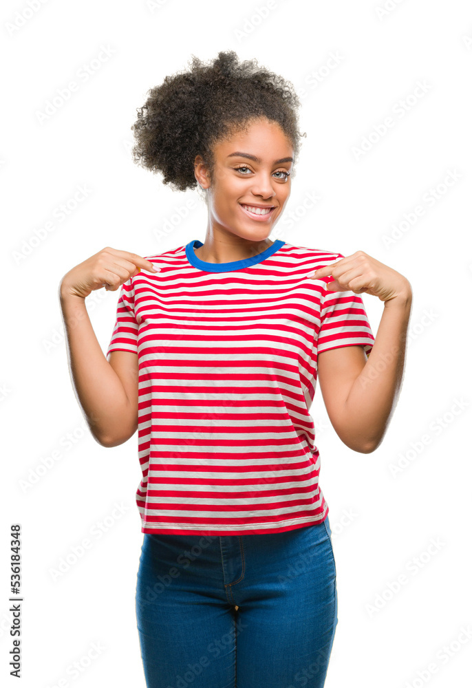 Young afro american woman over isolated background looking confident with smile on face, pointing oneself with fingers proud and happy. Young afro american woman over isolated background looking confident with smile on face, pointing oneself with fingers proud and happy.