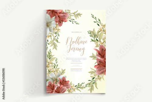 THE SAVE FLORAL FRAME WEDDING INVITATIONS