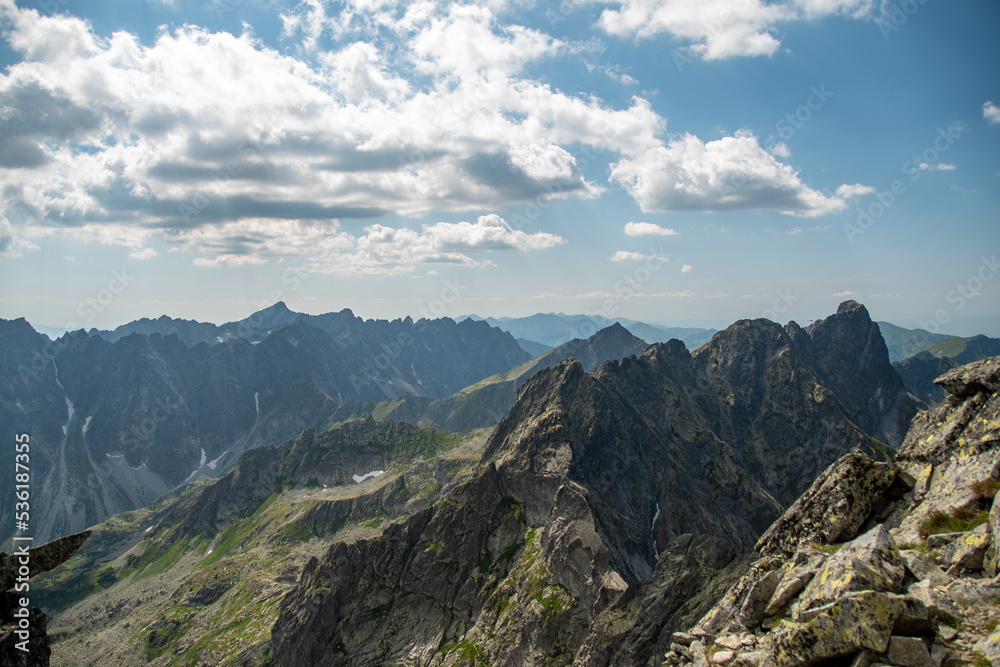 mountain landscape with clouds, landscape in the mountains, High Tatras