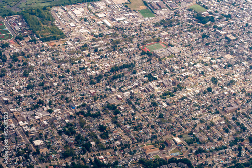Aerial view of the suburbs of Northern New Jersey