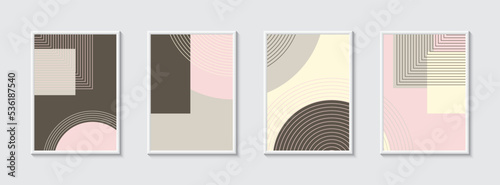 Minimalist abstract hand drawn set background.