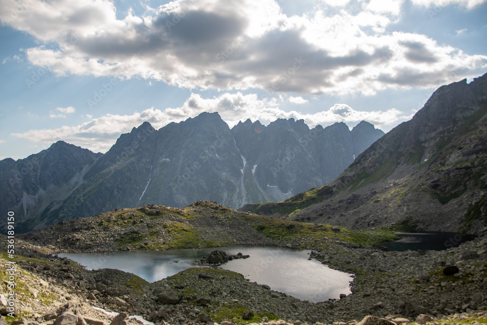 landscape with lake and mountains, High Tatras