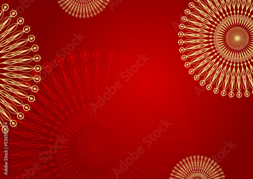 Gold and red ornamental mandala background. Luxury mandala background with golden arabesque pattern arabic islamic east style. Decorative mandala for print  poster  cover  brochure  flyer  banner.