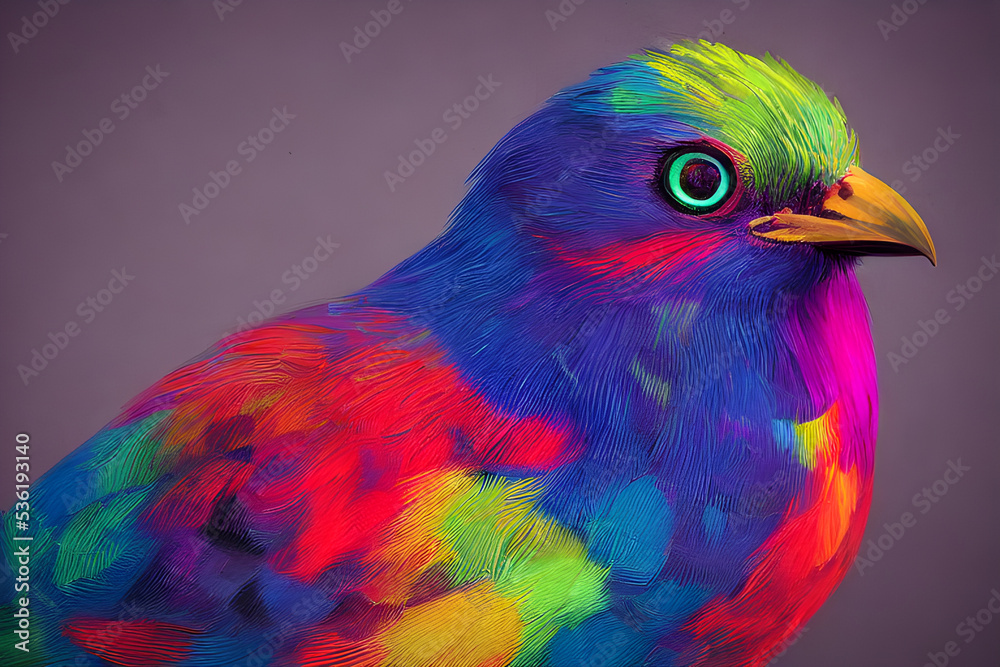 Obraz premium Illustration Portrait of Colourful Bird