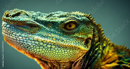 Close Up Colourful Lizard Illustration