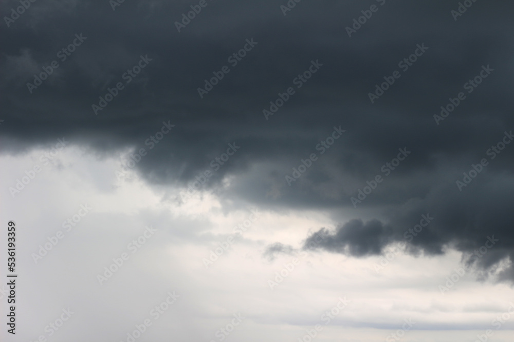 Rain clouds and black sky texture background