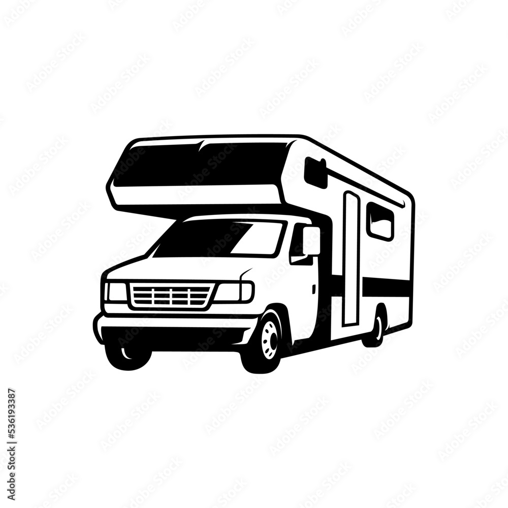 rv camping car illustration vector