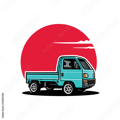 japan mini truck illustration vector