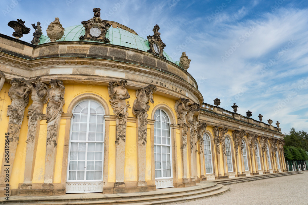 Potsdam, Germany August 2019 Schloss Sanssouci royal summer palace