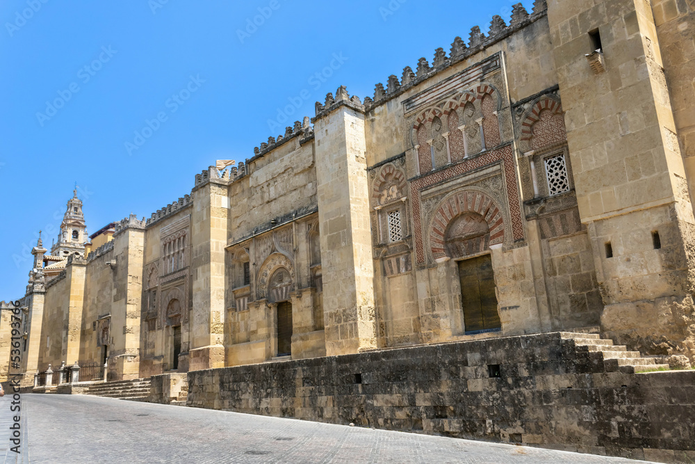 The Mudejar-style exterior of the Mosque-Cathedral of Córdoba, Spain