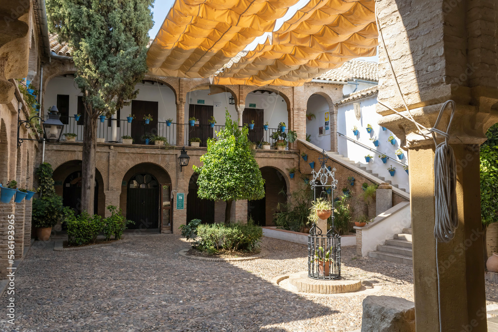 A Mudejar-style inner courtyard in Cordoba, Spain