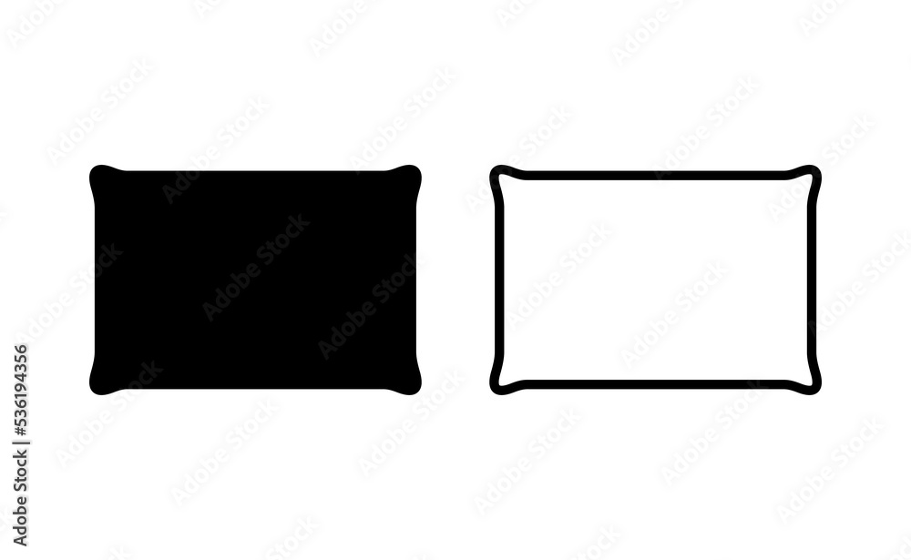 Pillow icon vector for web and mobile app. Pillow sign and symbol. Comfortable fluffy pillow Pillow icon vector for web and mobile app. Pillow sign and symbol. Comfortable fluffy pillow