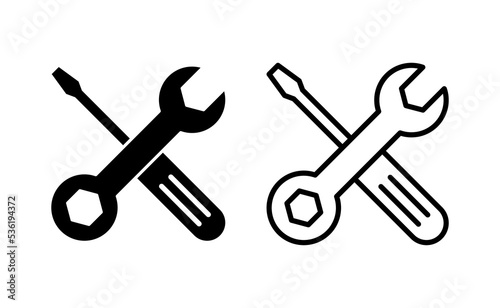 Repair tools icon vector for web and mobile app. tool sign and symbol. setting icon. Wrench and screwdriver. Service