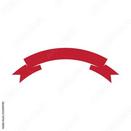 Red ribbon flat design