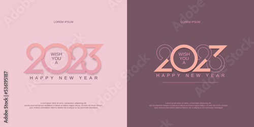 2023 new year modern design template with typography logo