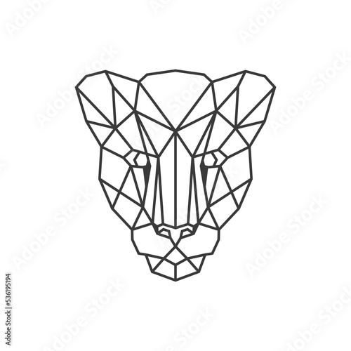 geometric Tiger logo design. polygonal Wildcat logo emblem vector illustration