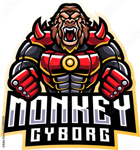 Monkey cyborg esport mascot photo