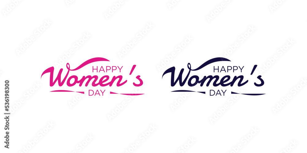 Abstract happy women's day logo, happy women's day, Abstract Hand drawn creative calligraphy vector logo design, pink color, red color, black color logo design