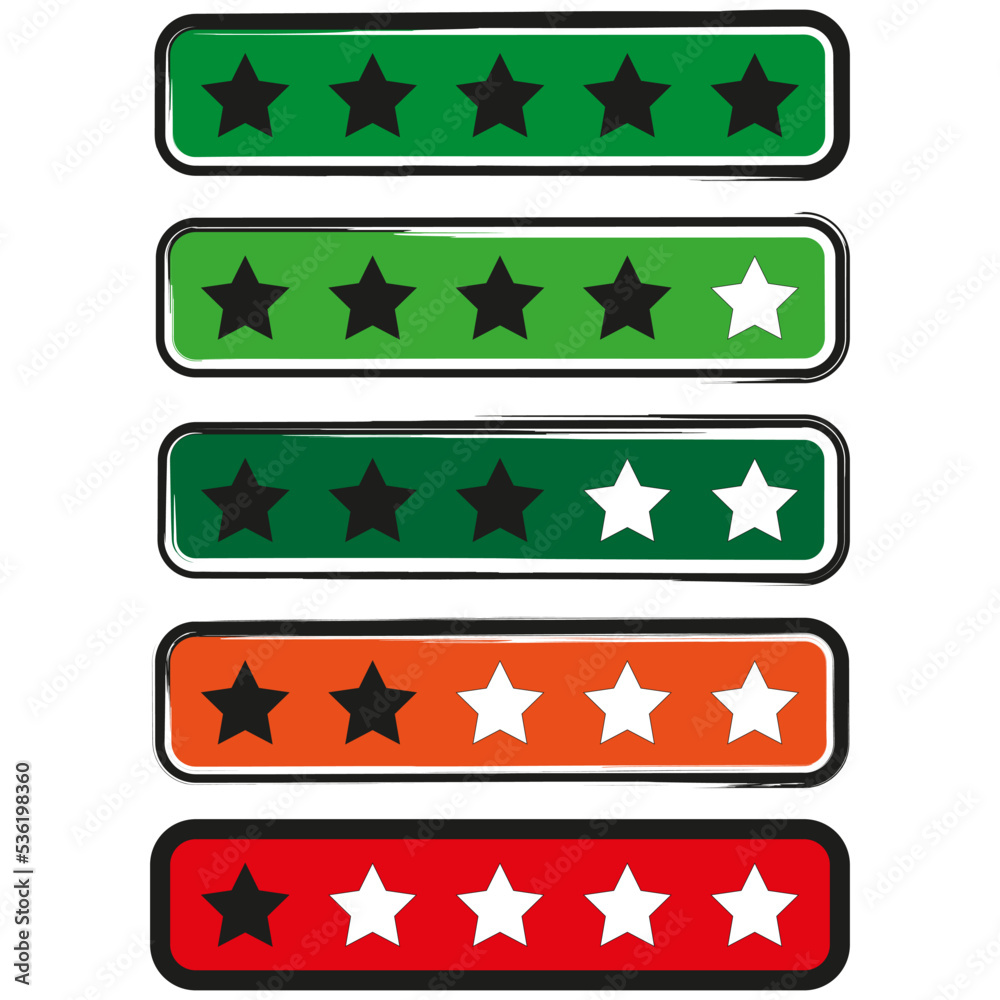 Set rating star. Star icon. Business concept. Vector illustration. Stock image. 