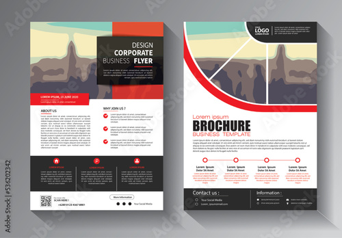 Business abstract vector template. Brochure design, cover modern layout, annual report, poster, flyer in A4 with colorful triangles, geometric shapes for tech, science, market with light background